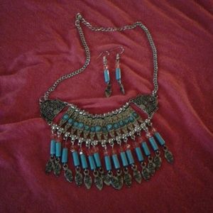 necklace and earrings